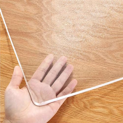 Geovne Mantel Protector Esmerilada,Mantel Transparente,Impermeable Manteles Antideslizante,Mantel Rectangular,Mantel de Plástico,para Mesa de Centro,Escritorio,1,2mm de Espesor (60x100cm/24x39in)