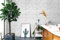 BUVU Papier peint en vinyle, 0,53 x 10 m, mur de briques grises et blanches