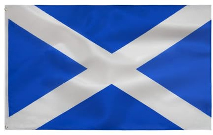 Qualis Drapeau de l'Écosse 90 cm x 150 cm – Marchandise pour Fan de Drapeau de l'Écosse, Drapeau de Fan Euro 2024, Drapeaux légers, Drapeau de l'Écosse, décoration de Bar de fête – 100% Polyester