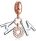 Rimgoris Ciondolo in Argento Sterling 925 per Donna Bracciali Collana Rosa Glod MOM Lettera 5A Cubic Zirconia San Valentino Festa della Mamma Ciondoli Regalo per Donne Ragazze