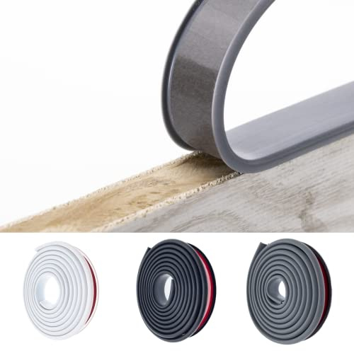 Esufeir 5m*20mm Gray U Shape Furniture Edge Banding,TPE Rubber | Self Adhesive,Flexible Veneer Wood Edging Tape Protector Trim for Cabinet,Cupboard,Shelf,Table,Chair,MDF,Plinth Sealing Strip