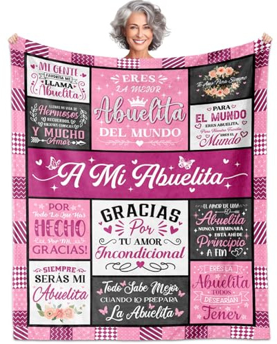 YDAISCU Abuelita-Geschenke, Abuela-Geschenke, Regalo para Abuelita, Abuela Regalos Decke, 152,4 x 127,7 cm, Abuela-Geschenke auf Spanisch, Geschenke für Abuela, Geschenke für Oma auf Spanisch, Oma