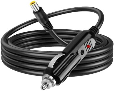 PNGKNYOCN 12V Car Cigarette Lighter Cable to DC 8mm,16AWG DC7909 Male to Cigarette Lighter Power Cable with 15A Fuse for Car Trucks RVs Solar Generator(3M/9.8FT)