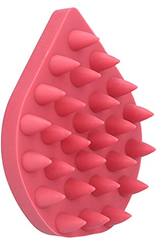 Shampoo Massage Brush,Scalp Scrubber with Soft Silicone Bristles,Scalp Exfoliator for Dandruff Removal, Scalp Massager for Hair Growth, Wet Dry Hair Brush for Scalp Care (Red)