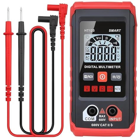 LOKORI HT Automatic Digital Multimeter,Smart Digital Multimeter, Fully Auto-Ranging Voltmeter,Non Contact Volt DC Amp Meter Tester Digital Voltmeter for Car,with Lcd Backlight Flashlight Data Hold