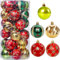 KAHEIGN 30 Piezas Bolas de Navidad, 6CM Dorado Rojo Verde Adornos de Bolas de Navidad Bolas Colgantes de Navidad Irrompibles para Navidad Árbol Festividades Hogar Navidad Fiesta Decoración (5 Estilos)