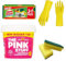 The Pink Stuff Cleaning Products - 850g Pink Stuff Paste Cleaner Bundle with Gloves and Elbow Grease Sponge 3+1 - Ideal Cleaning Products Bundle for Kitchen and Bathroom Surfaces