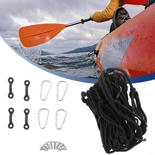 Lastdaytime Secure Your Gear with Confidence using Kayak Deck Cargo Bungee Net 4 Snap Hooks
