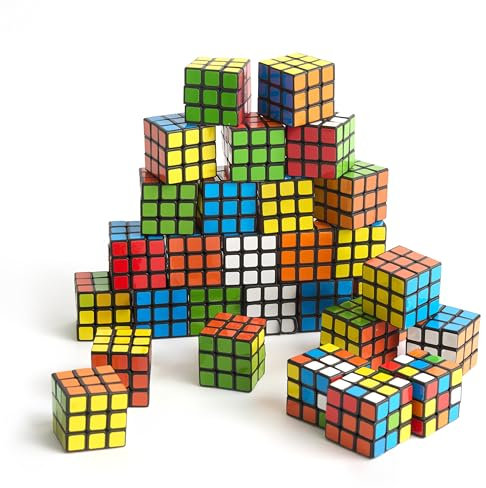 THE TWIDDLERS - 30 Puzzle Cubo Fidget Toys, 3x3 - Cubo di Velocità, Perfetti come mini giochi per bambini per riempire i sacchetti delle feste, rompicapo Multipack Premi per la classe - 3cm