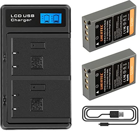 2PCS Shentec Li-ION NB-10L NB10L Batterie et Chargeur pour Canon PowerShot G1 X, G3 X, G15, G16, SX40 HS, SX50 HS, SX60 HS Appareil Photo