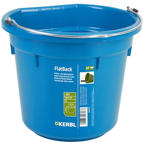 Kerbl 323489 Futter- und Wassereimer FlatBack ca. 20 l, blau