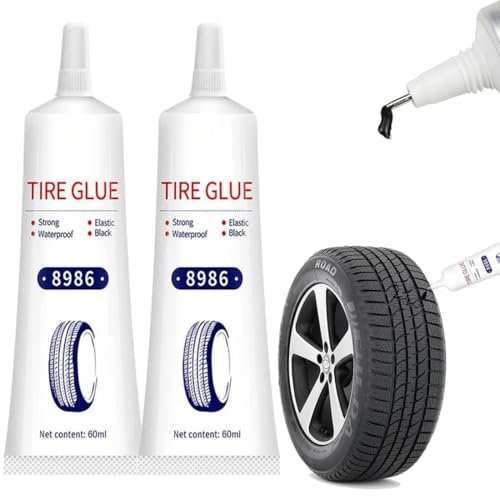 120ml Gummikleber,Reifenkleber Autoreifen,Reifen Kleber, Vulkanisierflüssigkeit, Autoreifen Reparaturset Felgen, Reifendichtmittel für Auto/Motorrad/Fahrrad, Repariert Schnell Reifenrisse