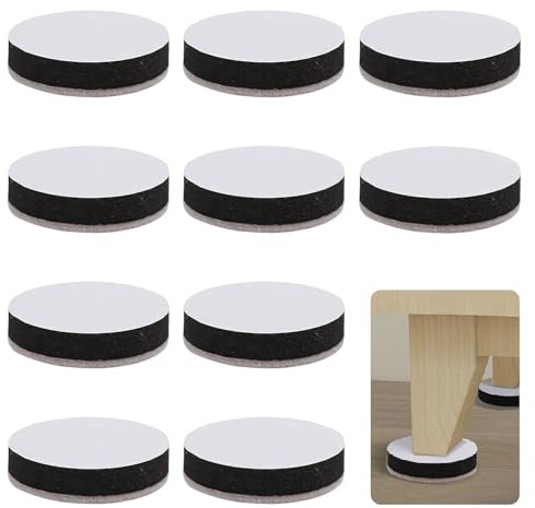 LINGJIA 10 Pezzi Piedini per Mobili, Gambe per Mobili, Rialzi Autoadesivi per Mobili, Sollevatori Autoadesivi per Gambe del Tavolo, Altezze del Tavolo Regolabili per Allungare le Gambe del Tavolo