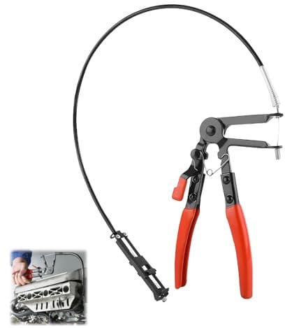 Flexible Long Reach Hose Clamp Plier, 65cm Cable-Type Spring Loaded Hose Clamp Removal Tool for Car Maintenance, Fuel Pipes, Oil Pipes, Radiator, Water Hose Repair, Automotive Repair Hand Tool