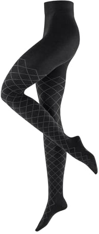Burlington Damen Argyle Affair Strumpfhose Baumwolle atmungsaktiv