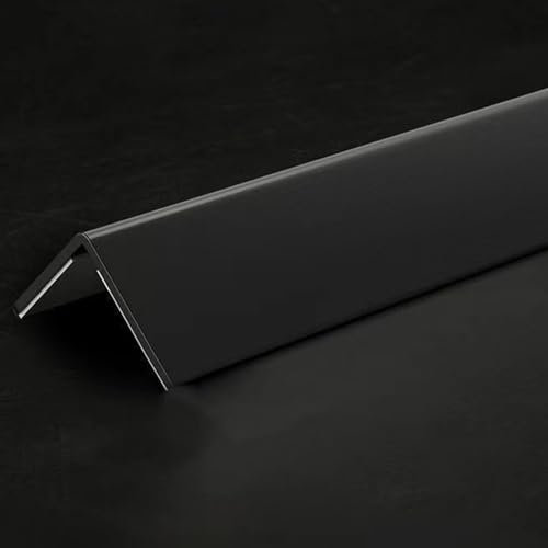 Floor Transition Strip Matte PVC Threshold Strip Edge Trim, Self Adhesive Stair Nosing Cover, L Shape Door Bar Trim for Bedroom Preschools House, Vinyl Floor Edge Protector (Color : Black, Size : Le