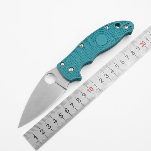 Couteau de poche pliant de 20,3 cm - Léger - En acier inoxydable S30V & G10 - Couteau de survie unique - Couteau de chasse - Couteau de chasse - Couteau tranchant à une main - Bleu - Couteau EDC