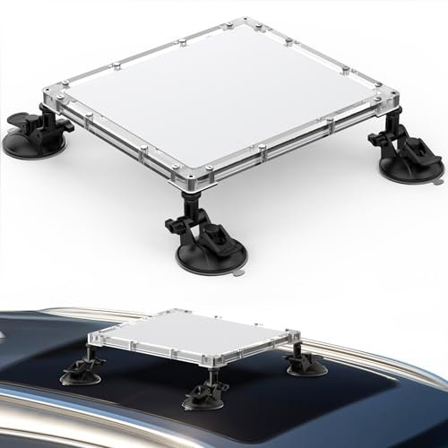 Starlink Mini Halterung mit Acryl-Schutzabdeckung – Robustes 4-Saugnapf Antivibrations-Set, wetterfest, hagelsicher & UV-beständig für Autos, SUVs, Wohnmobile, Boote, Campingwagen