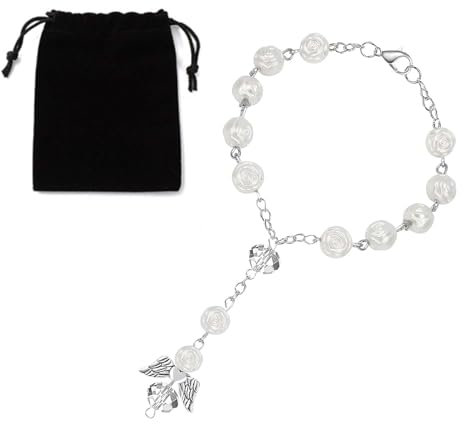 Wjelet Auto Spiegel Anhänger Deko, Schutzengel Autospiegel, Auto Anhänger für Spiegel, Rosenkranz Autos, Schutzengel Fürs Auto, Auto Zubehör Deko für Autofahrer Hängende Verzierung