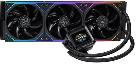 FW360 SE ARGB V2 CPU AIO Liquid Cooler for Desktop, with TL-M12Q 2000RPM Daisy Chain Connection Fans,2 Rotatable LCD Display Screen, for AM4/AM5 & Intel 1700/1851/115X/1200