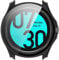 AWADUO Compatible with Ticwatch Pro 5 Enduro Smartwatch Full Coverage PC Protective Case Cover with Tempered Glass Touchable Screen Protector Smartwatch Accessories(Black)