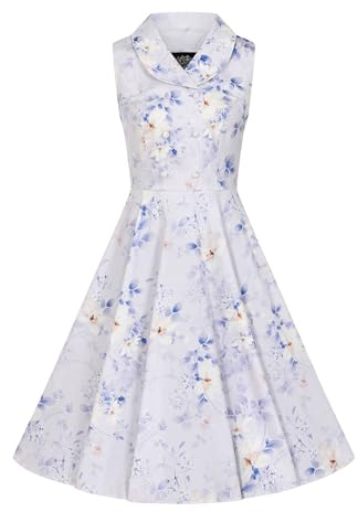 Hearts & roses London Swing Kleid Cynthia Floral Vintage Retro Fit-N-Flare 50er, Größe:XL