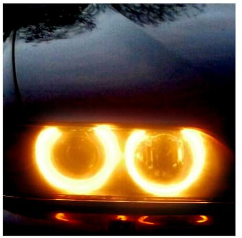 2pcs LED Angel Eyes Marker Lights Bulbs for E39 E53 E60 E61 E63 E64 E65 E66 E87 52 5i 530i Xi 545i M5 Error Free 2 * 5W(Yellow)