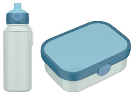Mepal - Pausenset Campus Switch - Set für Kinder mit Pop-up Trinkflasche & Lunch Box - Lunch-Set für die Schule oder unterwegs - Spülmaschinenfest - 400 + 750 ml - Cool Mint/Cool Blue