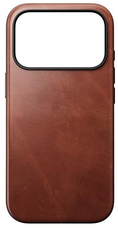 NOMAD Modern Leather Case | für iPhone 17 Pro | Schutzhülle aus Polycarbonat und hochwertigem Echtleder | MagSafe-kompatibel | Olde Dublin Horween