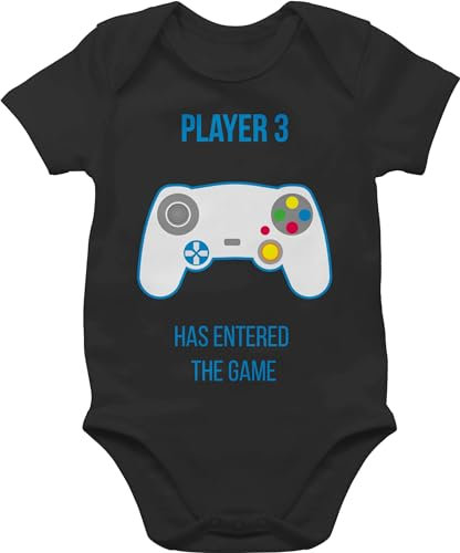 Baby Body Junge Mädchen - Aktuelle Trends - Player 3 has entered the game Controller weiß - 1/3 Monate - Schwarz - eltern kind partnerlook geschenke für babys geschenk zur geburt nerd bodys