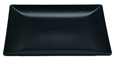 Visiodirect Lot de 6 Assiettes Plates Kuro carrées Noire 26 x 26 cm