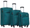 BEIBYE Leichter Stoffkoffer Kofferset Trolley Außentaschen Dehungsfuge mehr Stauraum mit Zahlenschloss (Turquoise, Set)