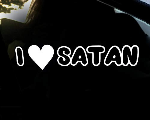 Celycasy I Love Satan Vinyl-Aufkleber für Auto/Laptop