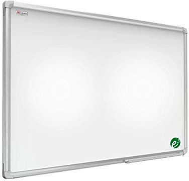 ALLboards P3 Enamelled Magnetic Whiteboard, Anodized Aluminum Frame | Glazed and Dry Erasable Surface (240x120cm, White)