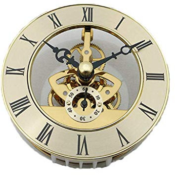 DEEWISH Uhrwerk,Transparent Skeleton Clock Inserts Einbau-Uhr Quartz Uhrwerk Tischuhr Hochwertiger Europäischer Stil Clock DIY