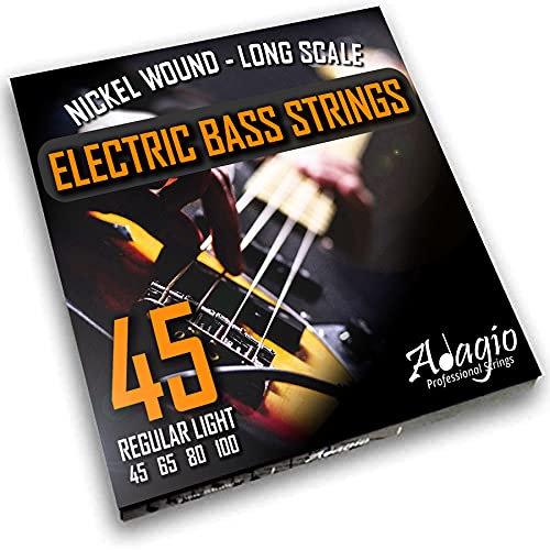 ADAGIO PRO Saiten für E-Bass, Regular Light (.045–100), lange Mensur, Nickel umwickelt (Regular Light)