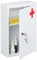 Relaxdays Medizinschrank, 10030698 abschließbar, ungefüllt, 2 Fächer, Wand Medikamentenschrank, HBT: 32 x 21,5 x 8 cm, weiß/rot