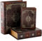 Tosnail 3 Pack Decorative Book Boxes with Magnetic Cover, Wooden Antique Book Decorations Vintage Book Storage Box - Retro Floral Pattern
