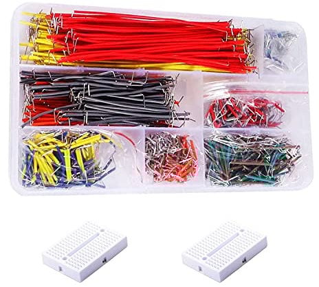 HUAZIZ 560 Stück Jumper Kabel Jumper Cable Wire Kit,14 Verschiedene Längen Starthilfekabel Breadboard Jumper Wires mit Kunststoffbox für Steckbrett,zwei 170 Kontakte Breadboard