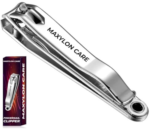 Maxylon care Nail Clippers Stainless Steel - Nail Cutter for Thick Fingernail Toenail, Professional Heavy Duty Nails Clipper for Men Women