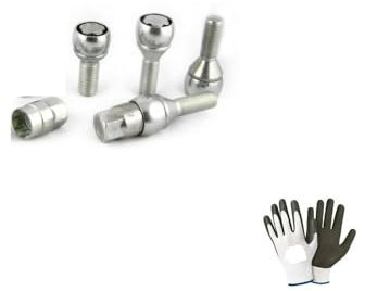 COMPATIBILE CON NISSAN Qashqai 2014, Qashqai 2021 01/2014 in poi (B12/D) BULLONI ANTIFURTO PER GOMME AUTO BULLONE PER CERCHIO IN ACCIAIO 4 PERNI+2 CHIAVI