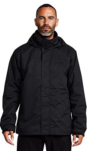 Peter Storm Men's Downpour 3-in-1 Jacket with Removable Fleece Midlayer & Adjustable Hood, Waterproof, Breathable & Warm Raincoat (UK, Alpha, L, Regular, Regular, Black)