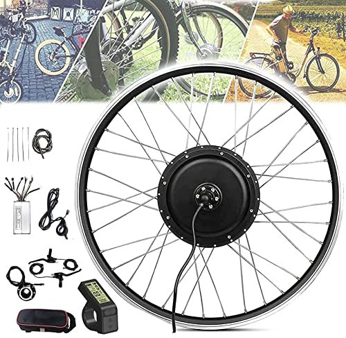 Oiyekntd 20/24/26/27.5/28/29/700c E-Bike Conversion Kit, Rear Wheel Electric Bicycle Kit 48V 500W 1000W Hub Motor Ebike Conversion Kit with LCD Display,48V1000W-27.5inch