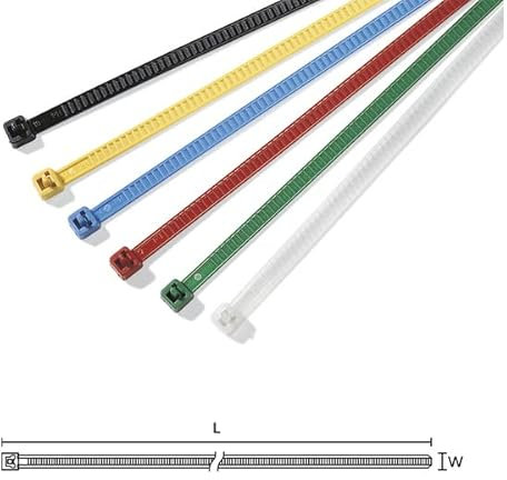 HellermannTyton - Set von 150 wiederverwendbaren Kabelbindern 195X4,7MM aus Nylon in verschiedenen Farben