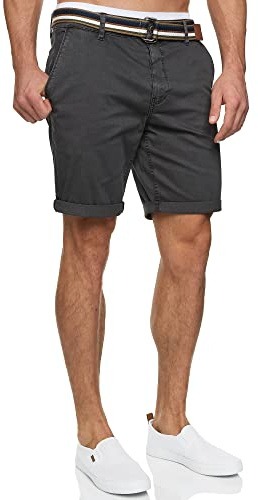 Indicode Herren INCunning Chino Shorts mit 4 Taschen aus 98% Baumwolle | Bermuda Sommershorts für Männer Raven, S