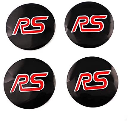 4pcs Wheel Center Caps For RS Emblem Logo Wheel Hub Cover Sticker Suitable 56mm Caps