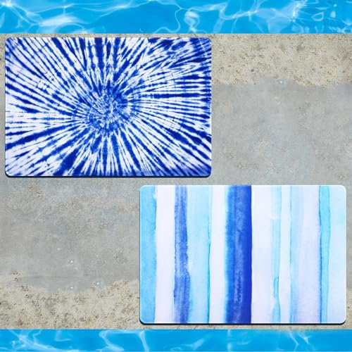 Kigley Pool-Matten für Poolrand, rutschfest, faltbar, Poolkissen, Zubehör für Schwimmbäder, 15,9 x 58,9 cm, Dunkelblau, 2 Stück
