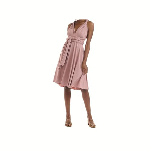 Juvell Abito da Damigella - Infinity Dress Maxi - Abiti da Sera - Top a Fascia Incluso - Vestito Donna Elegante - Boda-Bridesmaid-Baile - 1000 (34-38, Rosa Antico)