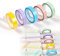 WOOXDYUK 5 rotoli di nastro adesivo trasparente, 0,6 cm x 5 m, per appunti, insegnanti, studenti (rosso, verde, blu, viola, giallo)