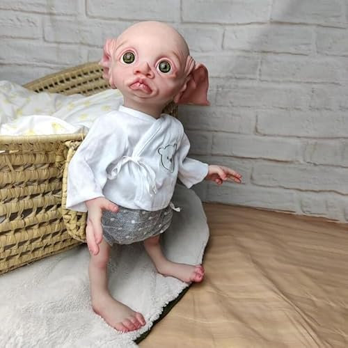Anano Bebé Elfo Reborn La Niña Elfo Reborn De 17 Pulgadas Cabeza Calva El Sueño Elfo Calvo Hollywood Atrezzo Colección De Arte Natull Angel Muñeca Infantil, TINKY-006#LA230801-ES